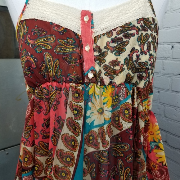 Nastalgic 70s style hippie tank top by day trip size small nwot - Picture 2 of 8